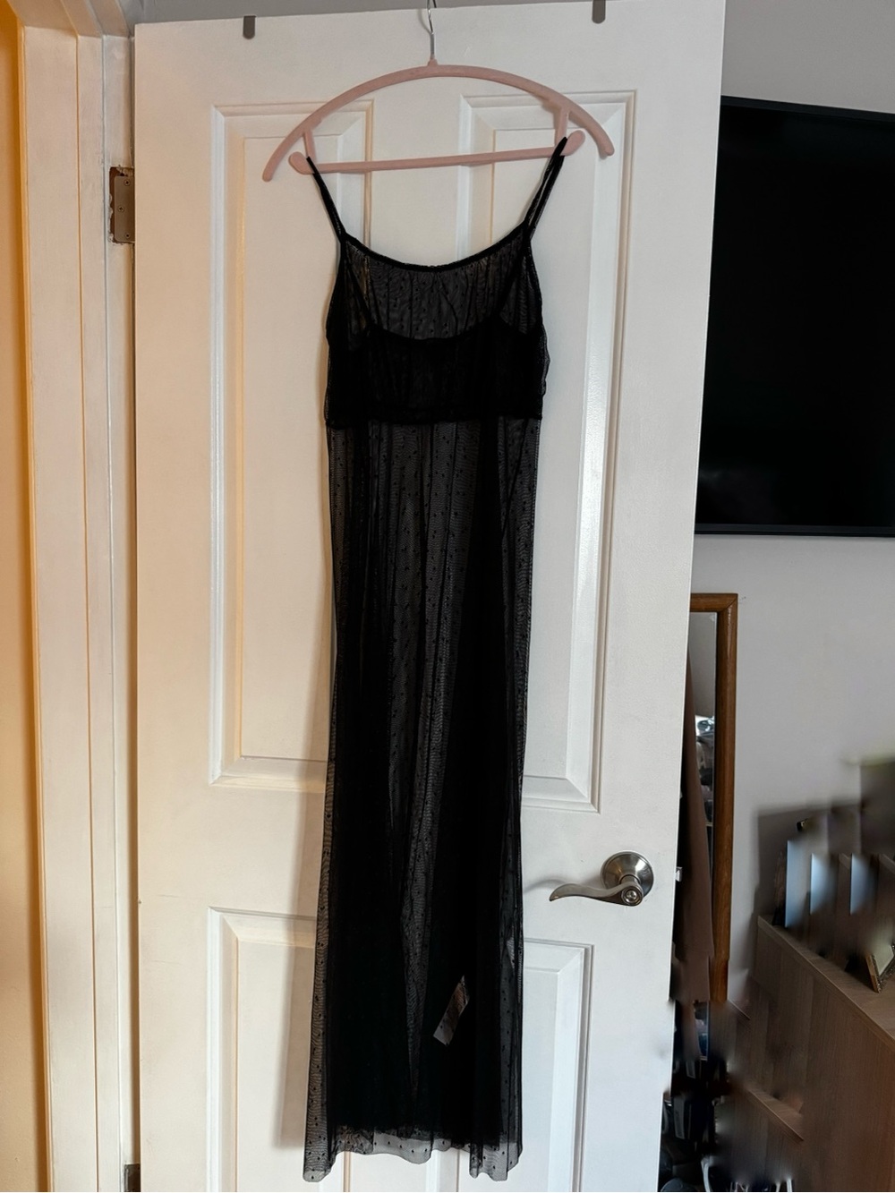 Nasty Gal Dobby Mesh Cami Midi Dress